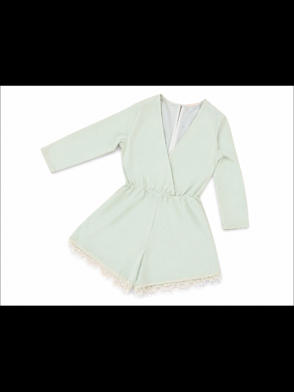 ILLA ILLA Mint Green Lace Trim Romper